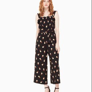 Kate Spade, Black, Fun Pineapple Printed Wide-Leg Jumpsuit